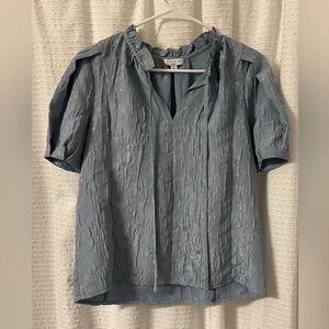 Current Air Textured Light Blue Blouse